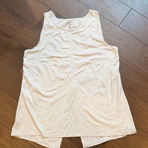 Athleta Foothill High Neck Split Back Tank Top White Large